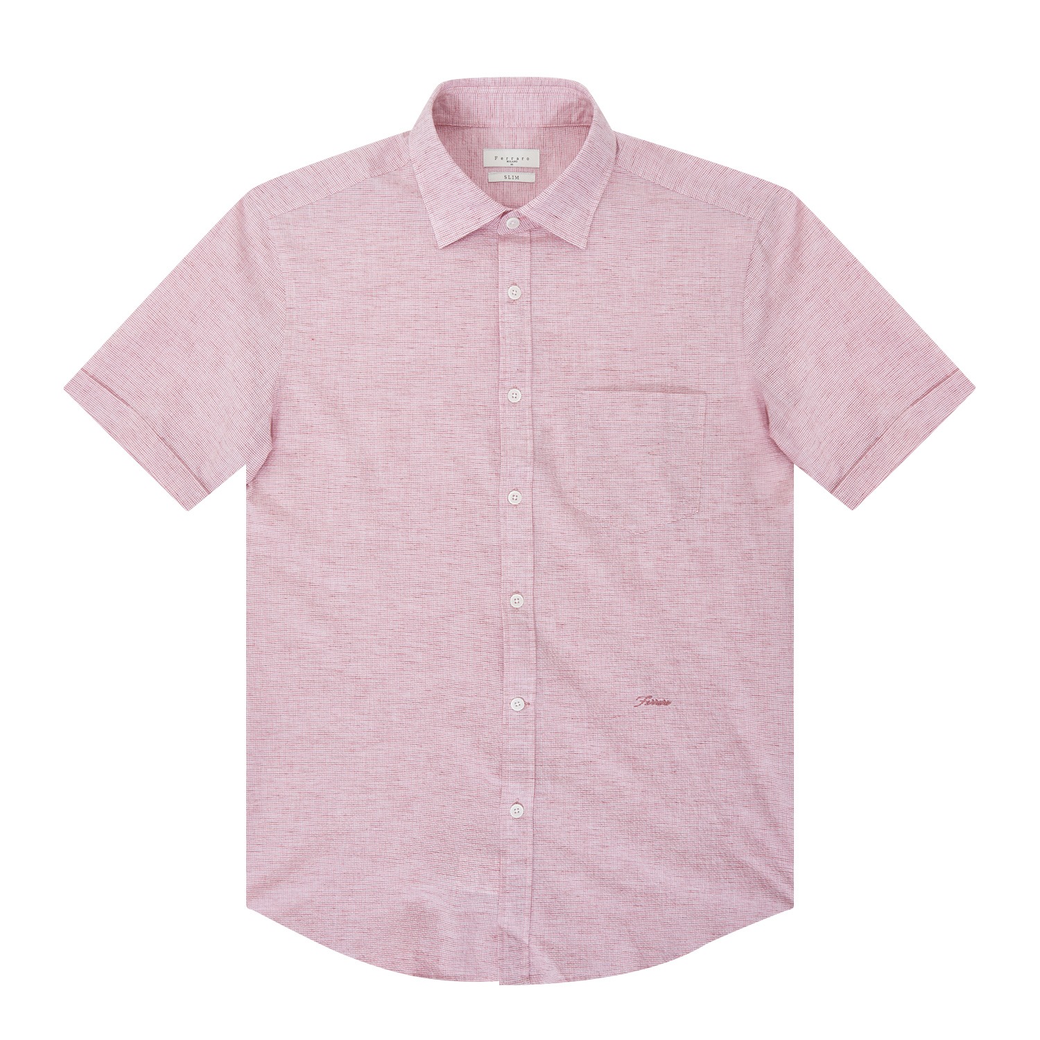 남성 잔체크 서커 반팔 셔츠 핑크 (AMSDWS20173)